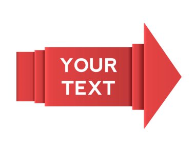 Kırmızı Ok Simgesi. Tasarım için Vektör İzole Düğmesi.