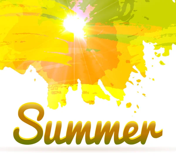 Hot Summer Background Bright Color Brush Splash Vector — Stock Vector
