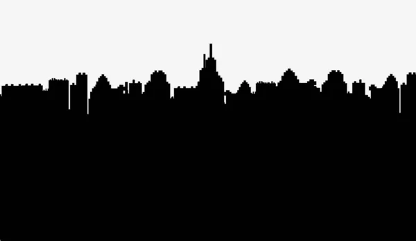 Black Silhouette City White Background Vector — Stock Vector