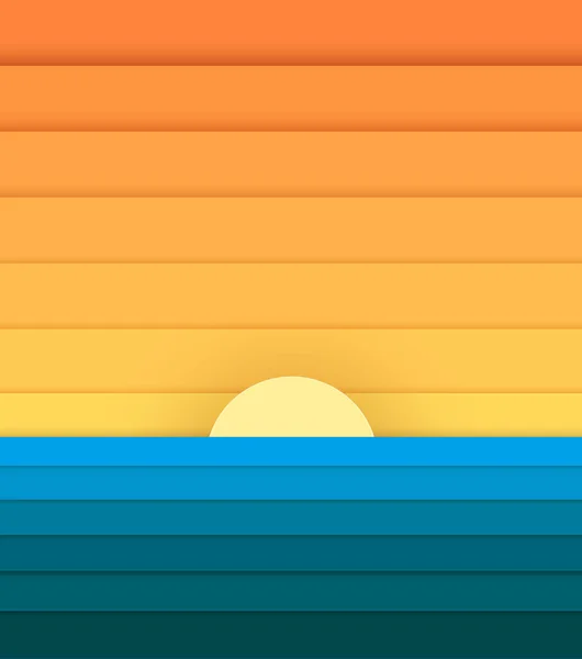 Sonne Und Meer Aus Papier Modernes Banner Für Design Vektor — Stockvektor