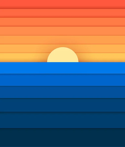 Sonne Und Meer Aus Papier Modernes Banner Für Design Vektor — Stockvektor