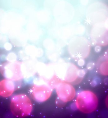 Bokeh ve yıldızlı büyülü bir arka plan. Vektör