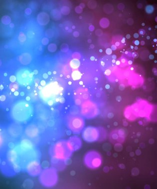 Bokeh ve yıldızlı büyülü bir arka plan. Vektör