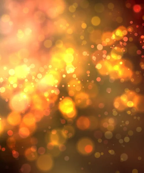 Fondo Naranja Mágico Con Bokeh Estrellas Vector — Vector de stock