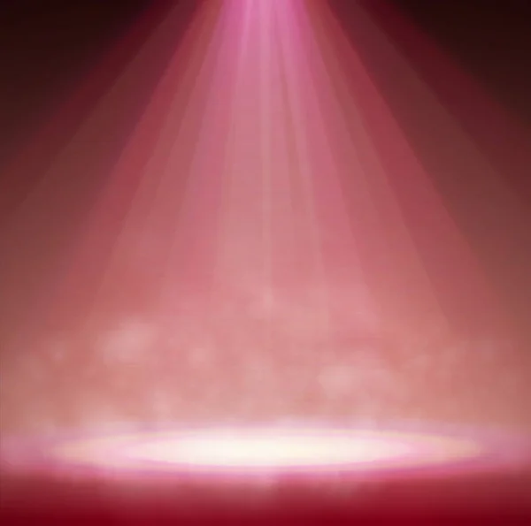 Red One Spotlight Sur Scène Avec Fumée Lumière Illustration Vectorielle — Image vectorielle