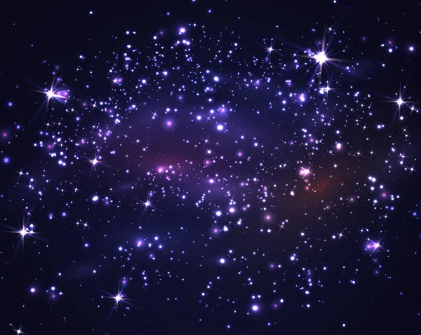 Yıldızlar Galaksiyle Karanlık Gece Gökyüzü Vektör — Stok Vektör