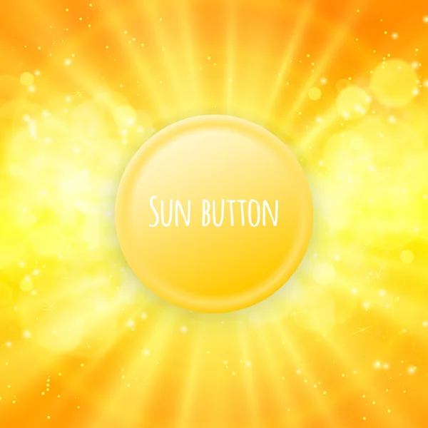あなたのテキストのための光沢のある太陽ボタン ベクトル — ストックベクタ