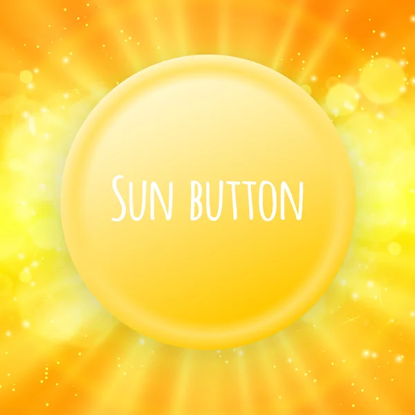 Glanzende zon knop vector voor uw tekst — Stockvector