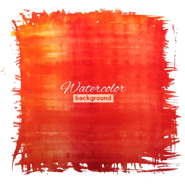 Banner quadrato rosso-arancio acquerello — Vettoriale Stock