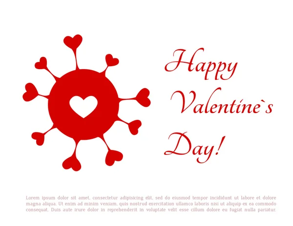Feliz día de San Valentín tarjeta corazones luz — Vector de stock