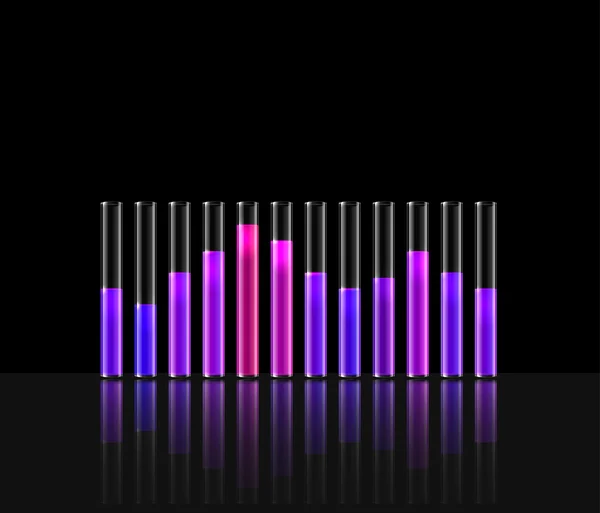 Illustration av musik i transparent equalizer bar — Stock vektor