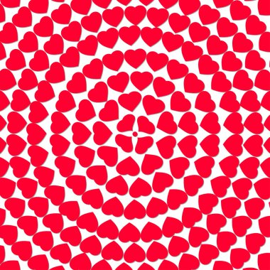 Kırmızı kalpler kartları yuvarlak