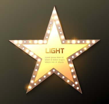 Yıldız retro ışık afiş.