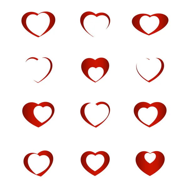 Set of symbol heart, — Stock Vector