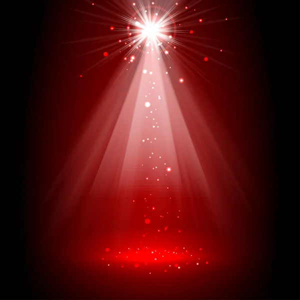 红色在舞台上的聚光灯 — 图库矢量图片