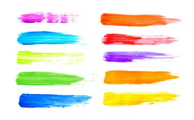 Renkli suluboya fırça darbeleri