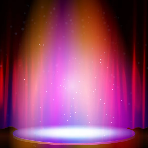 Stage with spotlight. Vector illustration. — Stock Vector