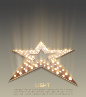 Yıldız retro ışık afiş. 