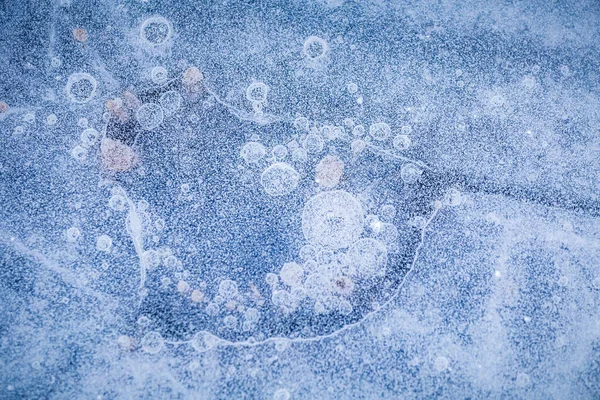 Belo Close Uma Formação Gelo Congelado Superfície Água Textura Natural — Fotografia de Stock