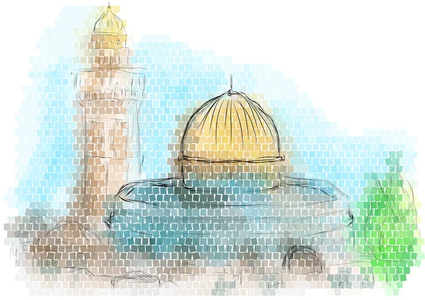 Jerusalem abstrakti siluetti — vektorikuva