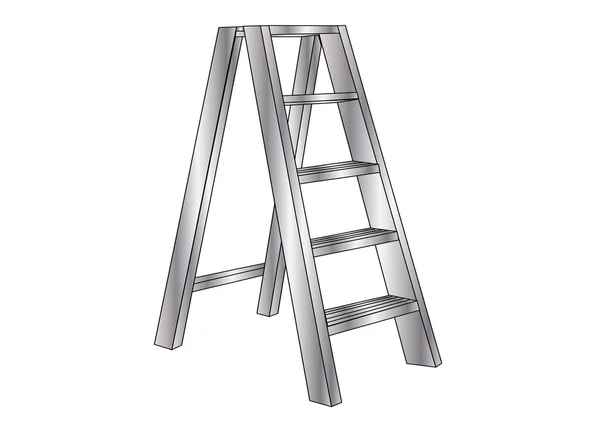 Metalen ladder geïsoleerd — Stockvector