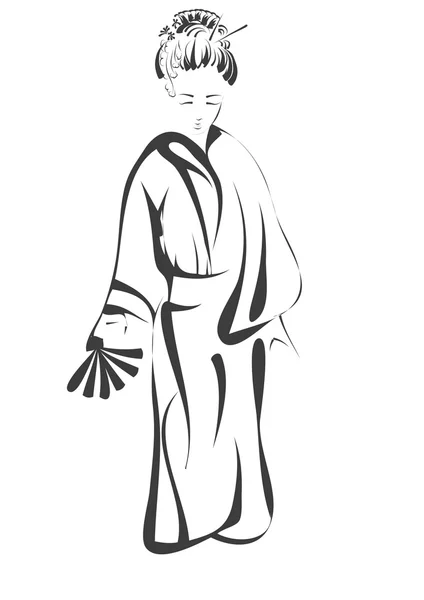 Абстрактный силуэт гейши — стоковый вектор