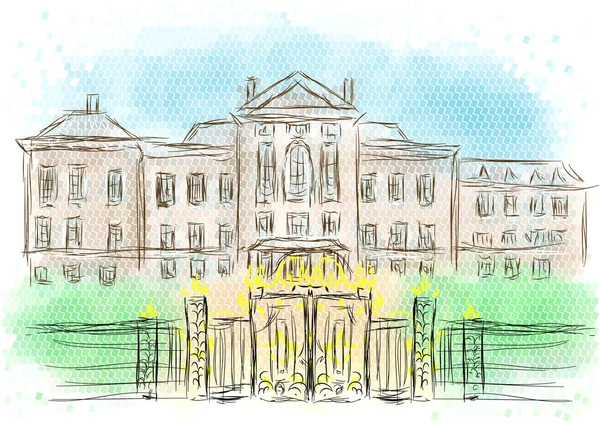 Astratto palazzo di Kensington — Vettoriale Stock