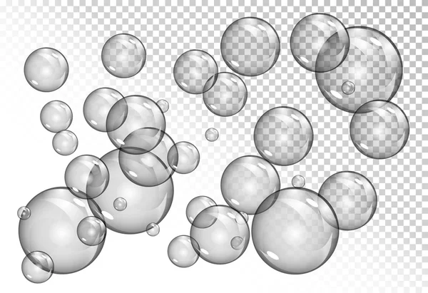 Пузыри на прозрачном фоне — стоковый вектор