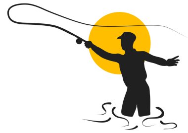 abstract fly fishing  clipart