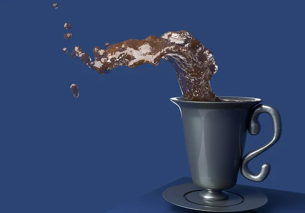 Темный кофе всплеск — стоковое фото
