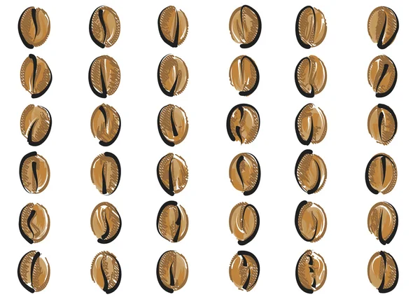 Ensemble de grains de café — Image vectorielle