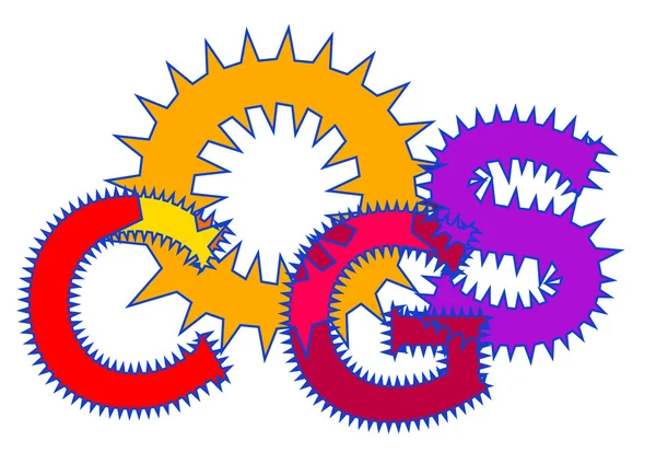 Cogs aislados en blanco — Vector de stock