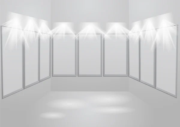 Galerie světla a prázdný rám — Stockový vektor