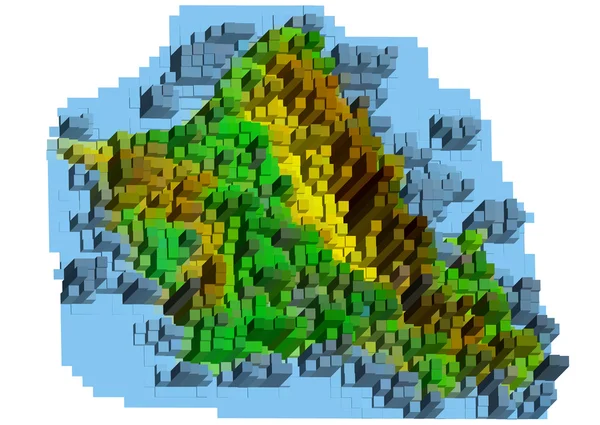 Oahu abstract map — Stock Vector