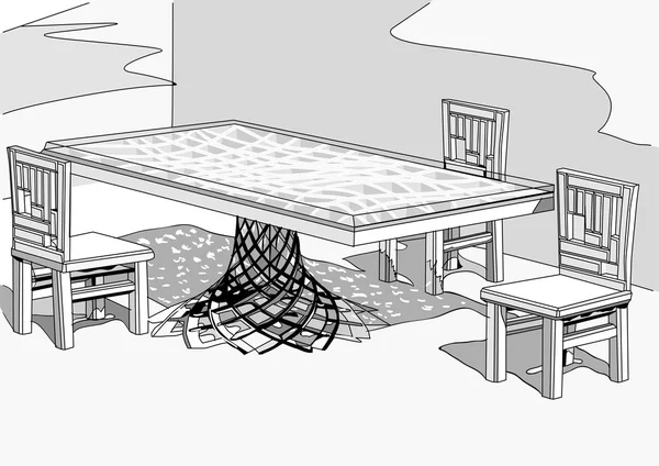 Stühle und Tisch2 — Stockvektor