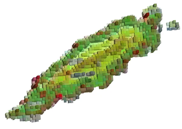 Tobago mapa abstracto — Vetor de Stock