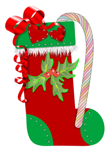 Christmas stocking abstract illustration — Stock Vector