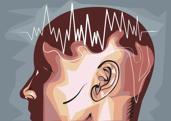 Brain waves eeg — Stock Vector