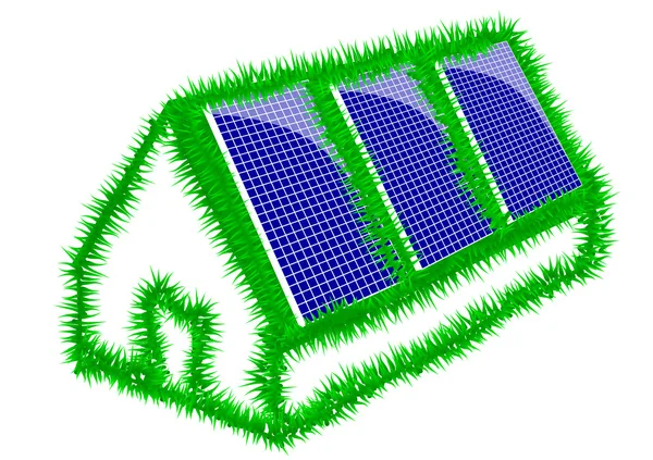 Pannelli solari sul tetto — Vettoriale Stock