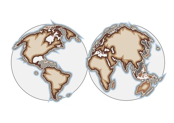Świat Mapa Abstrakcyjny Wektor Ilustracja Odizolowany Biały — Wektor stockowy