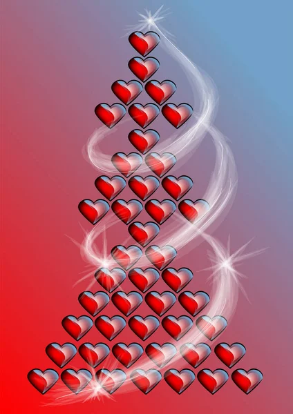Kalpleri Işığı Olan Soyut Noel Ağacı — Stok Vektör