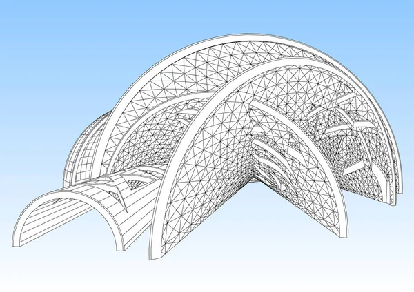 Architecture Arrière Plan Vectoriel Bâtiment Abstrait Contre Ciel Bleu — Image vectorielle