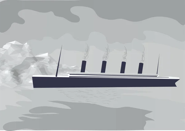 Titanic Abstract Vector Illustration Ship Ans Iceberg — Stock Vector
