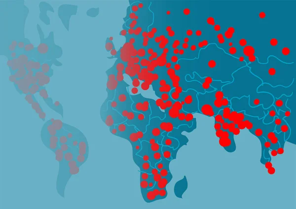 Covid Bakgrund Med Världskarta — Stock vektor