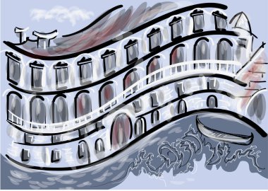 Palazzo Grassi, Venedik 'in soyut çizimi