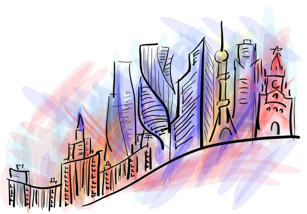 Moskoe Skyline Abstracte Vector Illustratie — Stockvector