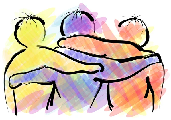 Symbole Amis Sur Fond Multicolore — Image vectorielle