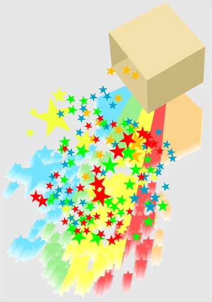 Caja y confeti — Archivo Imágenes Vectoriales