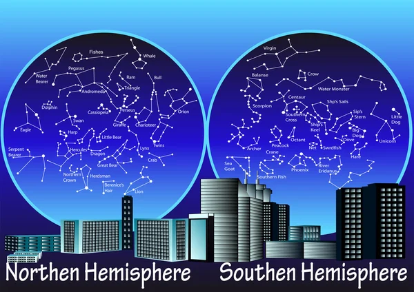 Constelaciones del hemisferio — Archivo Imágenes Vectoriales