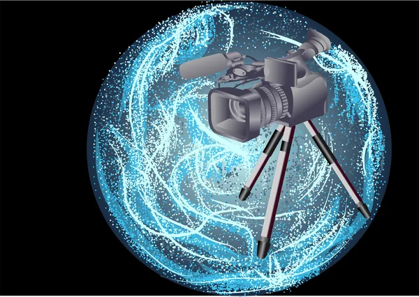 Videocámara sobre fondo abstracto — Archivo Imágenes Vectoriales